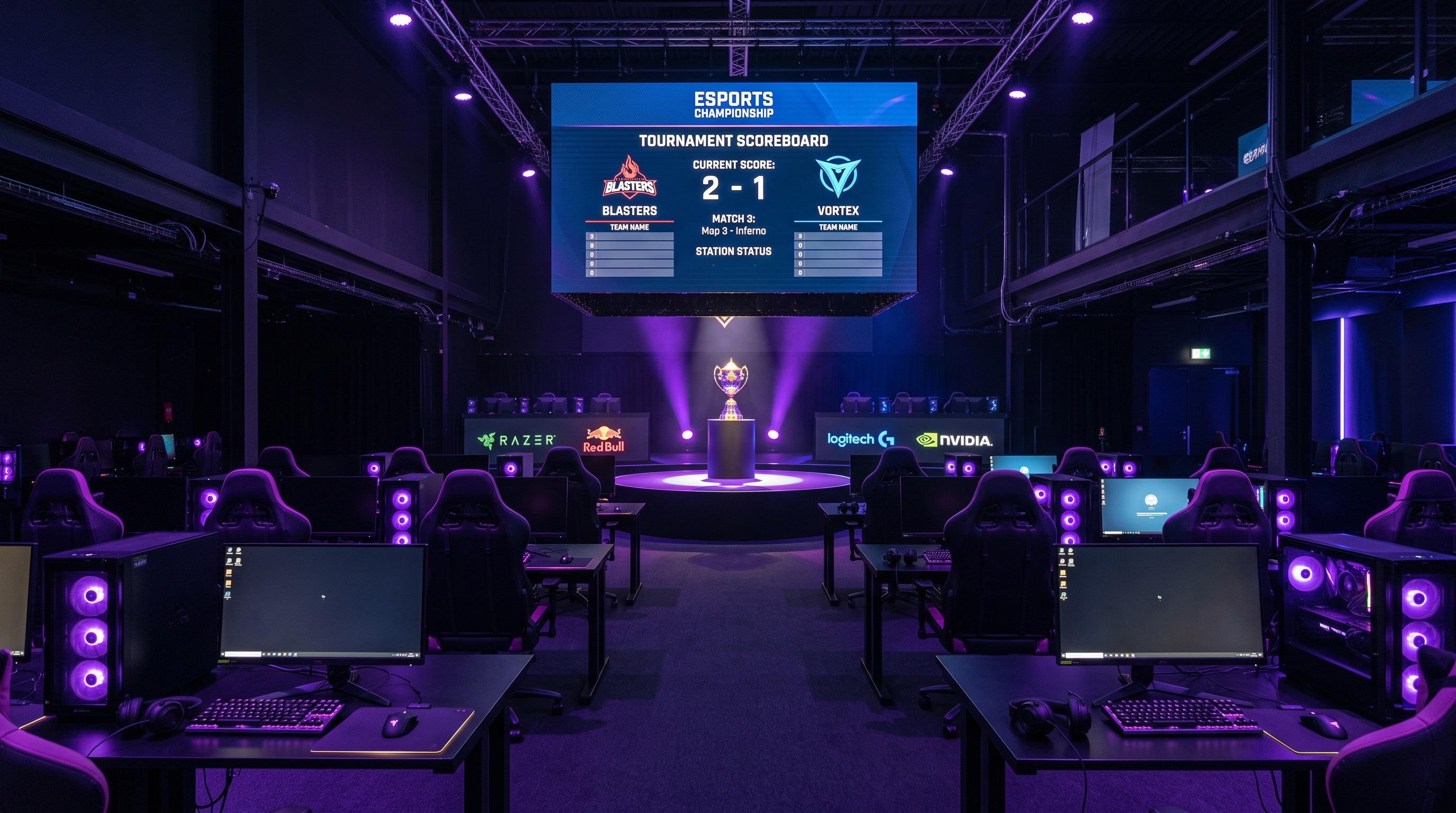 Evento de torneo de esports en el club gamer